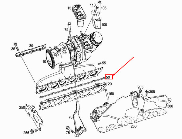 A2561420023 - New MERCEDES-BENZ CLS C257 Exhaust Manifold Peg Board A2561420023