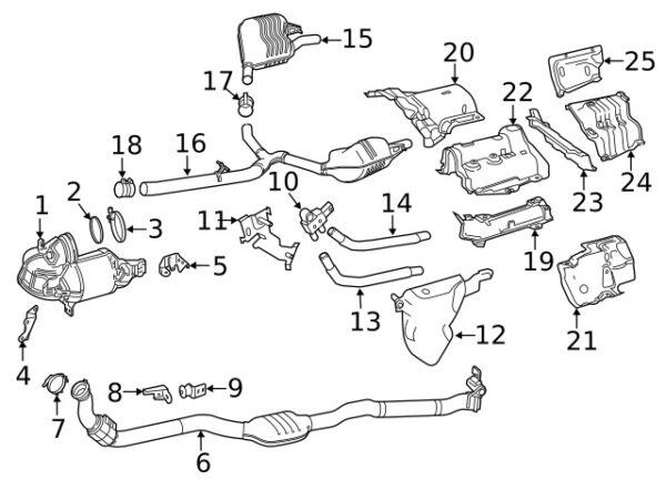 A2561420040 - NEW MERCEDES-BENZ CLS AMG-CLASS REAR CATALYTIC CONVERTER BRACKET A2561420040