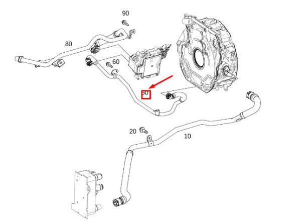 A2562031002 - NEW MB GLE W167 POWER ELECTR STARTER-ALTERNATOR COOLANT LINE A2562031002