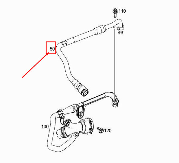 A2562031502 - New MERCEDES-BENZ CLS C257 Engine Coolant Hose A2562031502