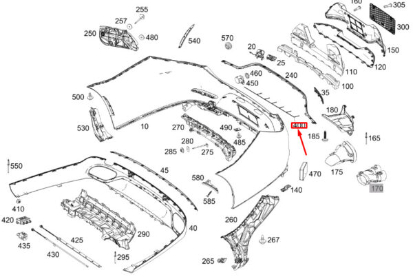 A2575403000 - NEW MB CLS C257 REAR BUMPER ELECTRICAL WIRING HARNESS A2575403000 ORIGINAL