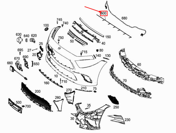A2575408405 - NEW MERCEDES-BENZ CLS C257 FRONT PARKING AID WIRING A2575408405