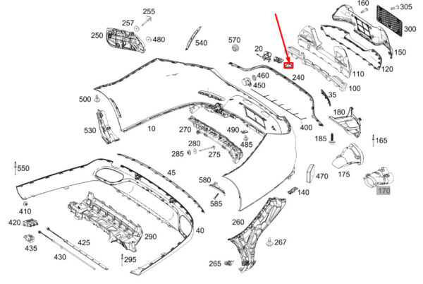 A2578856500 - NEW MERCEDES-BENZ CLS C257 REAR BUMPER TOW EYE LOWER COVER GENUINE