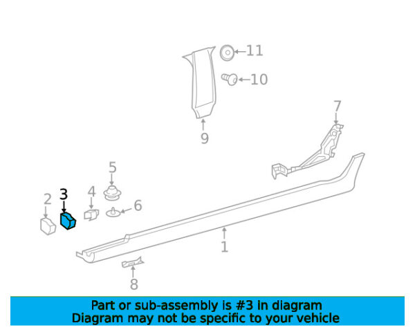 A2579910171 - Mercedes-Benz Rocker Panel Molding Clip A2579910171