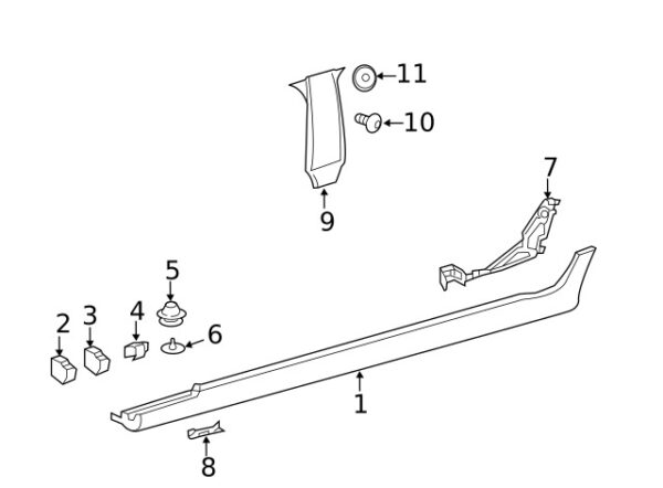 A2579910171 - Mercedes-Benz Rocker Panel Molding Clip A2579910171