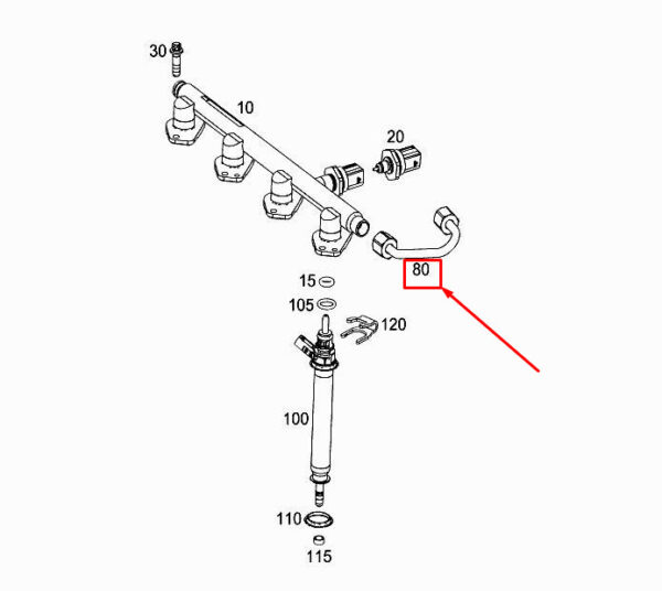 A2600700200 - New MERCEDES-BENZ A W177 Fuel High-Pressure Line A2600700200
