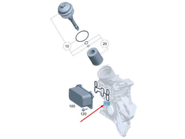 A2641840000 - NEW MERCEDES-BENZ E C238 OIL COOLER ELASTOMETIC MOLDED SEAL A2641840000 ORIGINAL