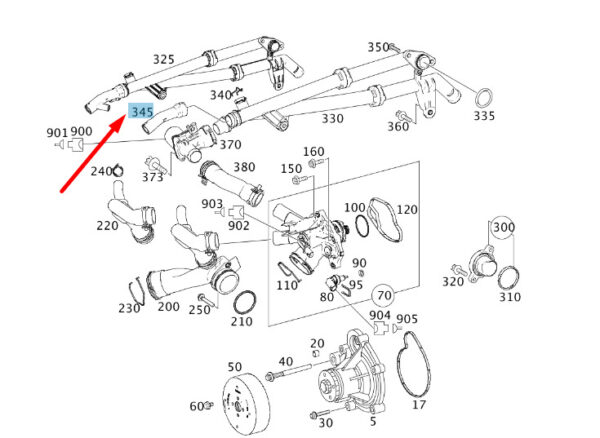 A2710181382 - NEW MB C W204 CRANKCASE VENTILATION SYSTEM VENTILATION HOSE A2710181382 ORIGINAL