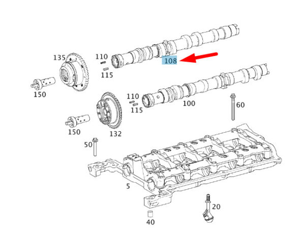 A2710501601 - Mercedes-Benz SLK R172 exhaust camshaft A2710501601 NEW ORIGINAL