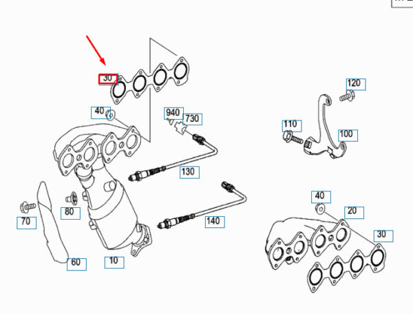 A2711420380 - MERCEDES-BENZ CLK C209 EXHAUST MANIFOLD GASKET A2711420380 NEW GENUINE