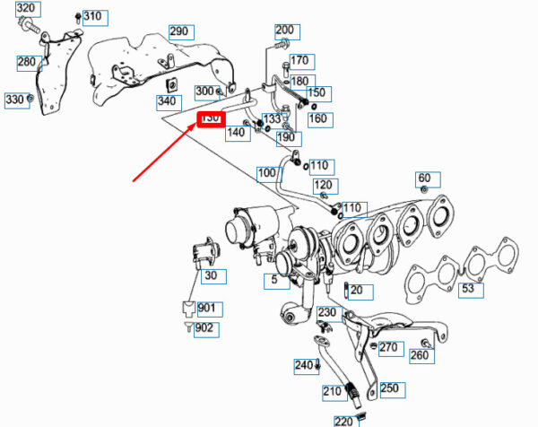 A2712031002 - NEW MERCEDES-BENZ C W204 WATER RETURN LINE A2712031002 12-14 ORIGINAL