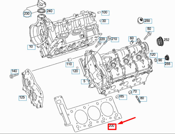 A2720161320 - NEW MERCEDES-BENZ C W204 LEFT CYLINDER HEAD GASKET A2720161320 ORIGINAL