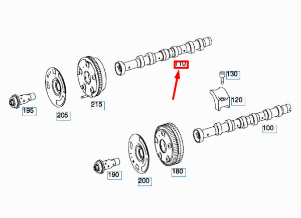 A2720503901 - NEW MERCEDES-BENZ C W204 EXHAUST CAMSHAFT RIGHT SIDE A2720503901 ORIGINAL