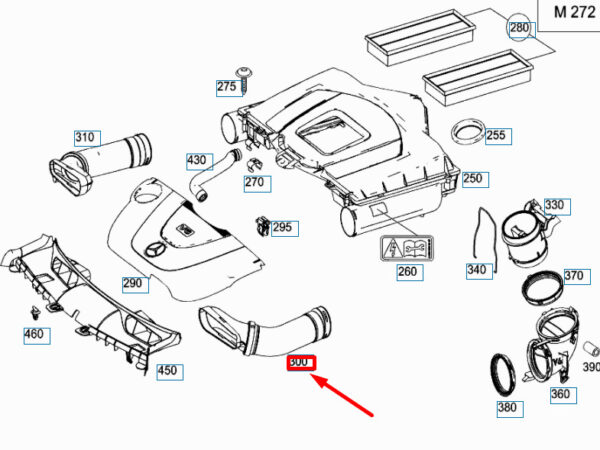 A2720902982 - NEW MERCEDES-BENZ GLK X204 LEFT SIDE AIR INTAKE DUCT A2720902982 ORIGINAL