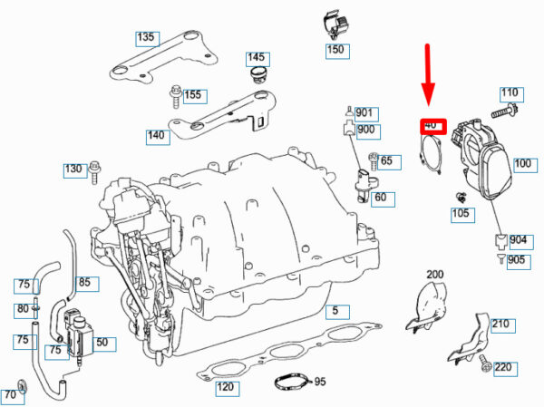 A2721410980 - NEW MB ML W164 GAS ACTUATOR TO INTAKE MANIFOLD SEALING SHIM A2721410980 05-12