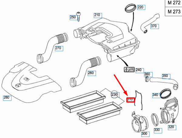 A2721420112 - NEW MERCEDES-BENZ ML W164 AIR CHANNEL CLAMPING HOLDER A2721420112 ORIGINAL