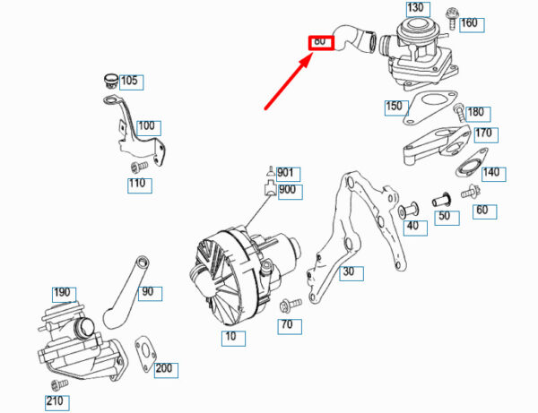 A2721421183 - New MB ML W164 Between Combination Valve And Air Pump Hose A2721421183