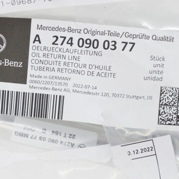 A2740900377 - Mercedes-Benz C W204 Oil Return Line A2740900377 NEW