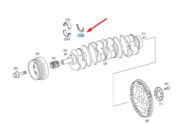 A2750330162 - NEW MB CL C215 CRANKSHAFT THRUST PLATE PRESSURE DISK A2750330162 ORIGINAL