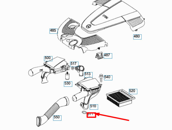 A2750940180 - NEW MERCEDES-BENZ S W222 AIR CLEANER ASSEMBLY SEAL A2750940180 ORIGINAL