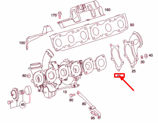 A2750961280 - NEW MERCEDES-BENZ S W222 TURBOCHARGER RIGHT SEALING SHIM A2750961280 ORIGINAL