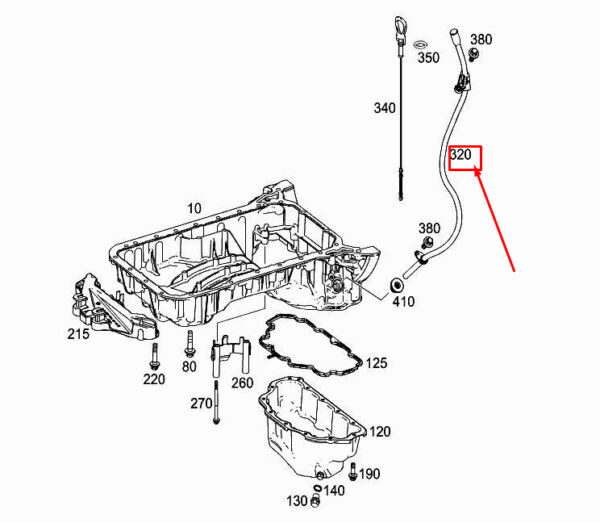 A2760103208 - NEW MERCEDES-BENZ C COUP� C205 MOTOROL DIVING EMBROIDERY TUBE A2760103208 ORIGINAL