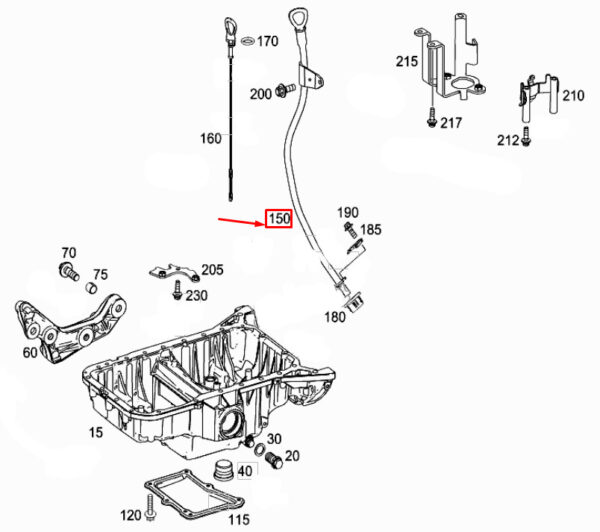 A2760104510 - Mercedes-Benz E W212 Engine Oil Gauge Rod Pipe A2760104510 NEW ORIGINAL