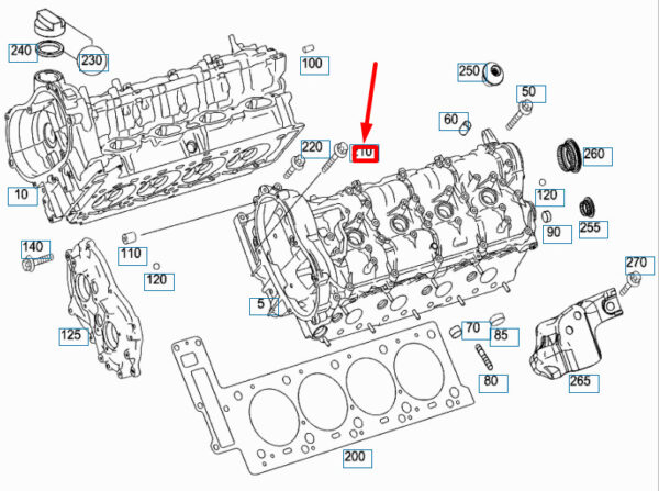 A2760160069 - New MERCEDES-BENZ E W211 Cylinder Head Bolt A2760160069