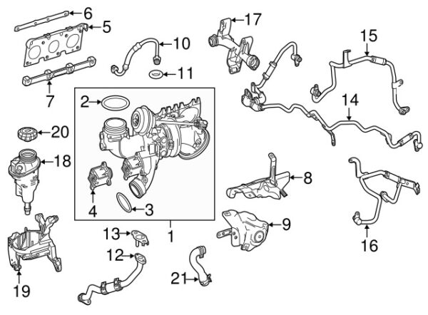 A2760900577 - NEW MERCEDES-BENZ CLS C-CLASS LEFT TURBOCHARGER OIL LINE A2760900577 GENUINE