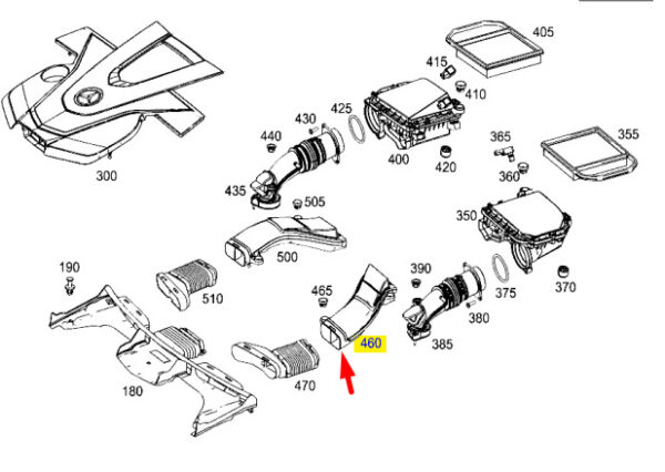 A2760902537 - Mercedes-Benz GLC X253 air routing A2760902537 new original