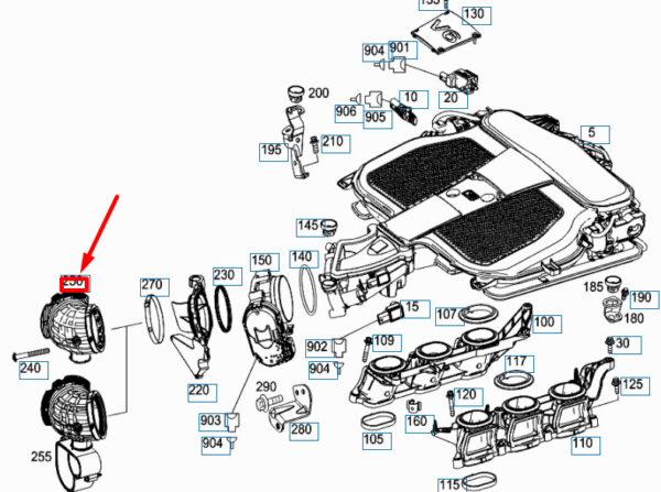 A2760941291 - NEW MERCEDES-BENZ SLK R172 INTAKE MANIFOLD ELASTOMERIC CUP A2760941291 ORIGINAL