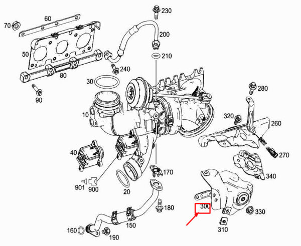 A2760960468 - New Mercedes-Benz C Coupe C205 Right Turbocharger Protector A2760960468 Genuine
