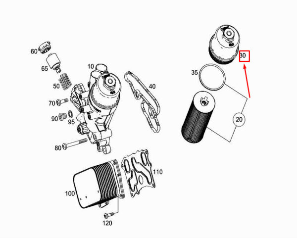 A2781800138 - NEW MERCEDES-BENZ S W222 ENGINE OIL FILTER HOUSING COVER A2781800138 ORIGINAL