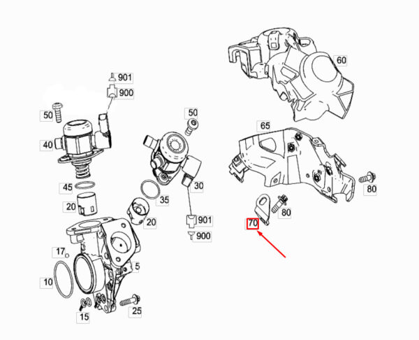 A2782362640 - New MERCEDES-BENZ S W221 Hight-Pressure Pump Cover Bracket A2782362640