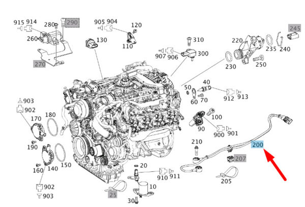 A2789050000 - NEW MERCEDES-BENZ ML W166 KNOCK SENSOR A2789050000 ORIGINAL