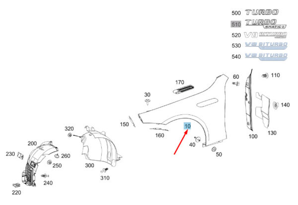 A2908804900 - NEW MERCEDES-BENZ AMG GT X290 FRONT LEFT FENDER A2908804900 ORIGINAL