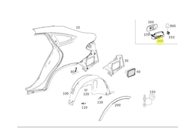 A2926307900 - Mercedes-Benz GLE C292 fuel tank filling right housing Ori