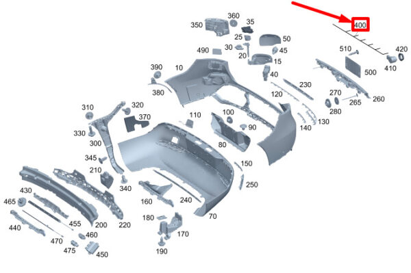 A2935404601 - Harness for rear parking sensor for Mercedes-Benz EQC A2935404601, original part