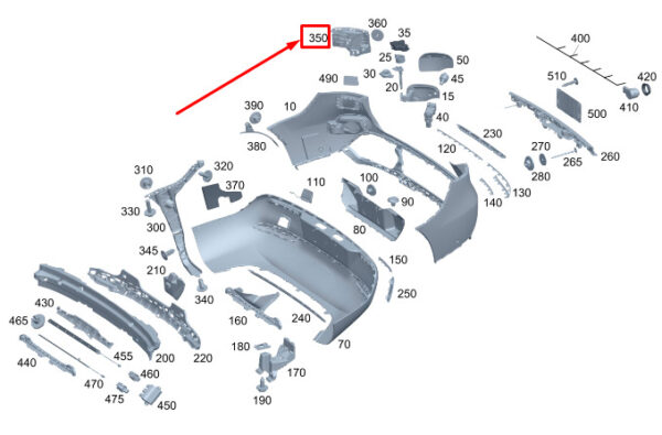 A2938807200 - New MERCEDES-BENZ EQC Rear Right Bumper Carrier A2938807200