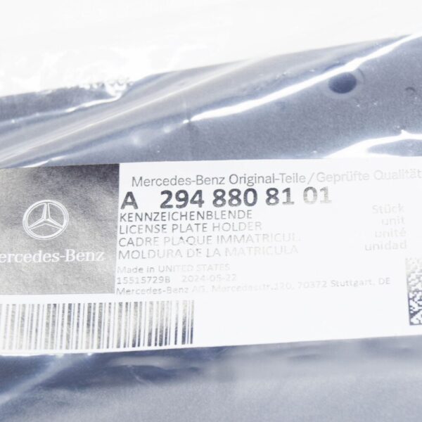 A2948808101 - MERCEDES-BENZ EQE SUV X294 Front License Plate Holder A2948808101 NEW GENUINE