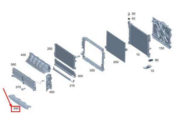 A2975051800 - New MERCEDES-BENZ EQS V297 Lower Radiator Air Duct A2975051800