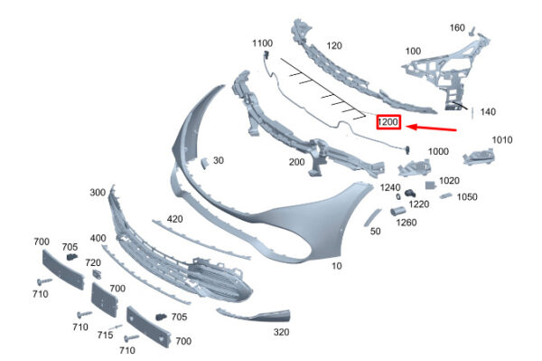 A2975403424 - New MERCEDES-BENZ EQS V297 Front RH Parking Sensor Wiring A2975403424