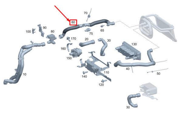 A2978305702 - New MERCEDES-BENZ EQS V297 Heat Exchanger Hose A2978305702