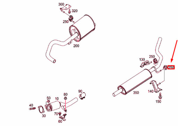 A4154920044 - NEW MB CITAN W415 REAR EXHAUST PIPE SUSPENSION RING A4154920044 ORIGINAL