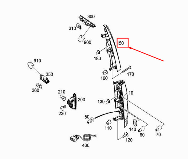 A4156940500 - NEW MERCEDES-BENZ CITAN W415 REAR LEFT AREA CLOSURE A4156940500