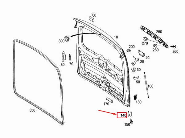A4157430800 - Mercedes-Benz Citan W415 rear door holder A4157430800 NEW ORIGINAL