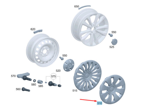 A44740001259705 - Mercedes-Benz Vito Van W447 Wheel Cover A44740001259705 NEW
