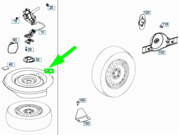 A4474030044 - MERCEDES-BENZ VITO W447 Spare Wheel Top Cover Trim A4474030044 NEW GENUINE