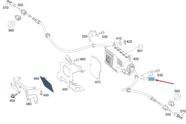A4474210194 - MERCEDES-BENZ VITO W447 Parking Brake Left Cable Bracket A4474210194 NEW GENUINE