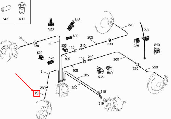 A4474280135 - NEW MERCEDES-BENZ VITO W447 FRONT BRAKE HOSE A4474280135